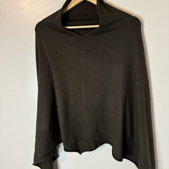 Look By M New York Womens Poncho Shawl Brown Sweater Pullover One Size - Picture 2 of 6